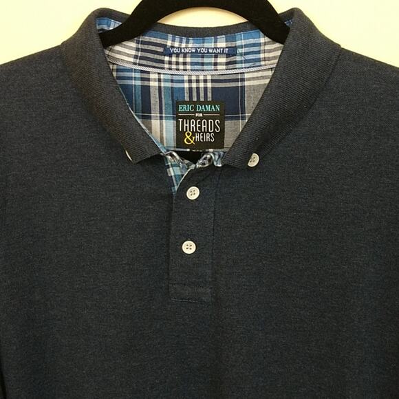 NWT Eric Daman for Threads & Heirs Navy Polo Size XL - Picture 4 of 8
